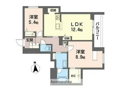 ヴィリジアン陣屋Ⅱ(2LDK/1階)の間取り写真