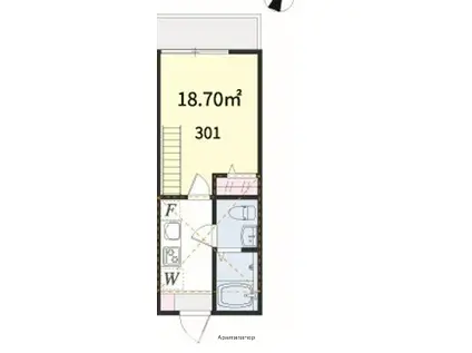 アザーレ・パッシオ矢向(1K/3階)の間取り写真