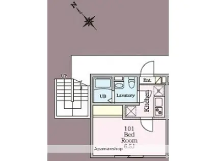 マックス上大岡(1K/1階)の間取り写真