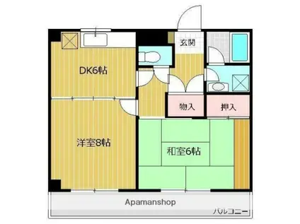 チェリーブロッサム(2DK/4階)の間取り写真
