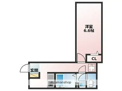 リアル東戸塚パークテラス(1K/1階)の間取り写真