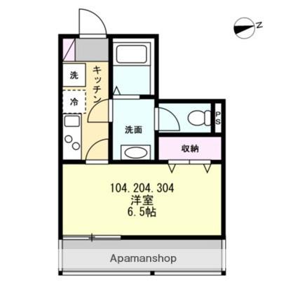 長後Ⅴアパート(1K/1階)の間取り写真