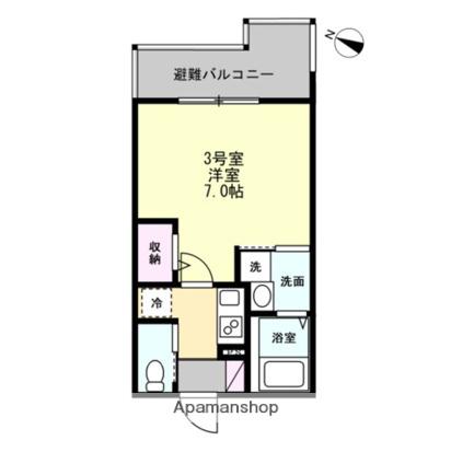 ベイルーム海老名エルデ(1K/2階)の間取り写真