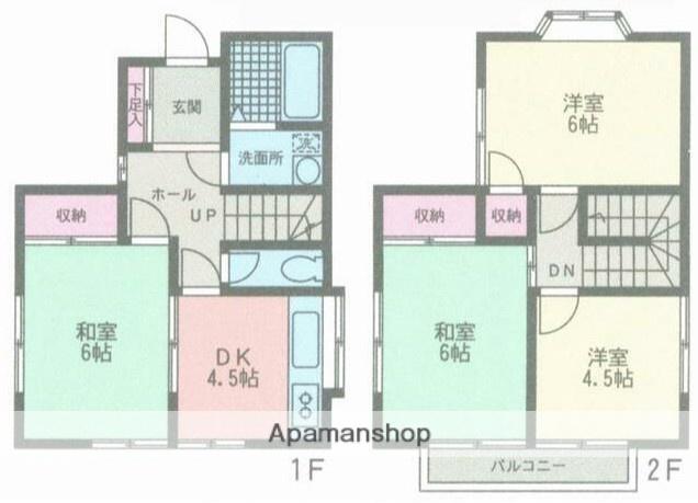 横浜線 橋本駅(神奈川) 徒歩12分 2階建 築39年(4DK)の間取り写真