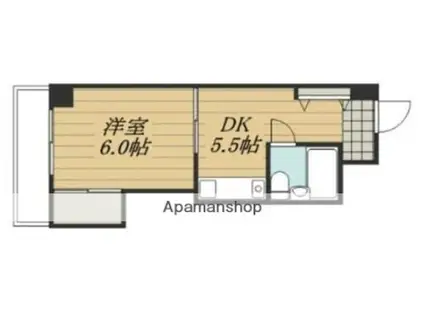 ブルーリーフ・K(1DK/4階)の間取り写真