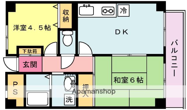 本町パステルコート(2DK/2階)の間取り写真