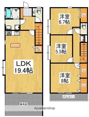 テラスワン(3LDK)の間取り写真