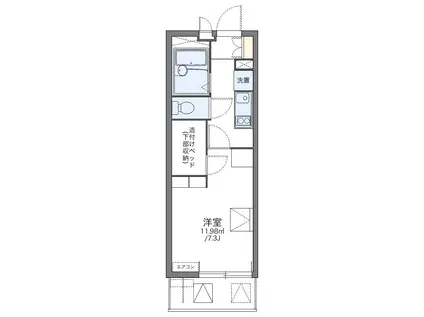 レオパレスディアコートF(1K/2階)の間取り写真