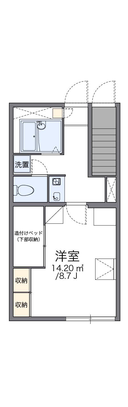 レオパレスベルツリーⅡ(1K/1階)の間取り写真