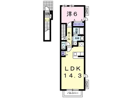 ジョイ ファミーユ(1LDK/2階)の間取り写真