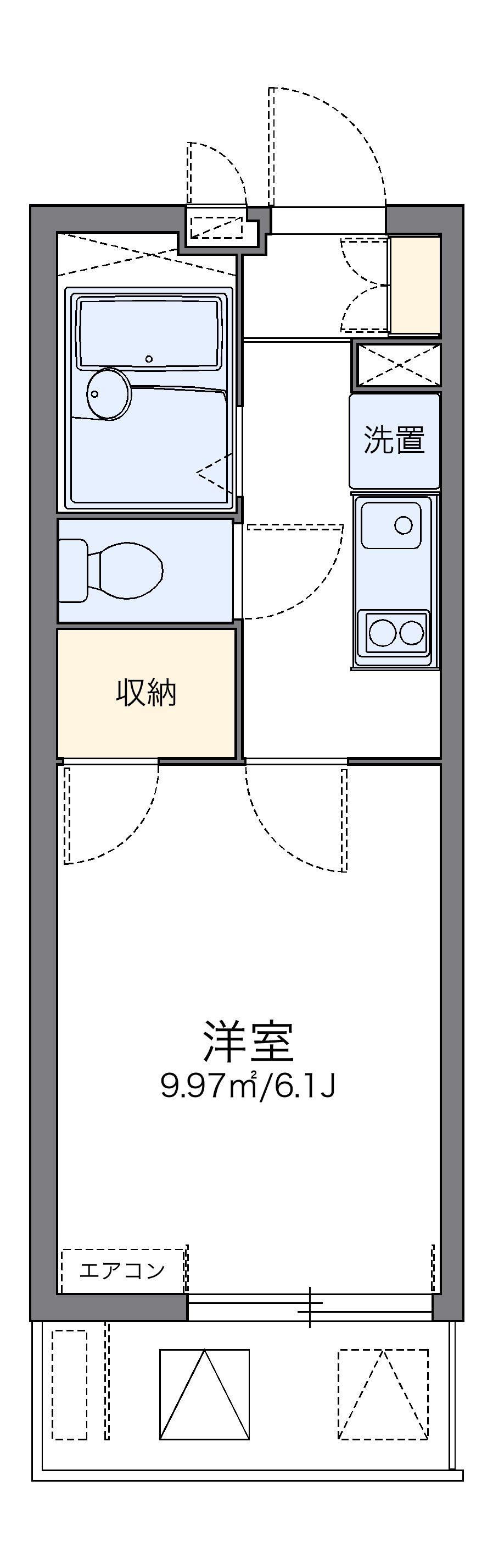 レオパレス中川Ⅱ(1K/2階)の間取り写真
