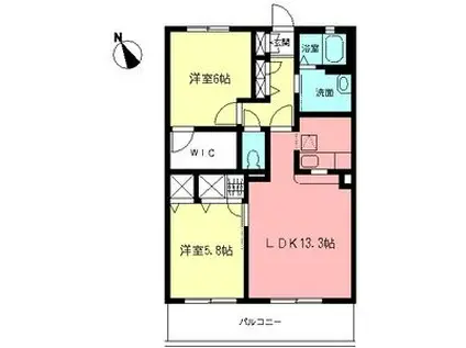 グランバリエ(2LDK/1階)の間取り写真