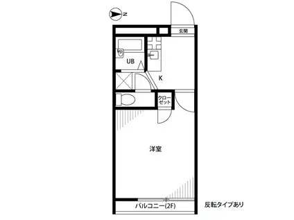 アムールK(1K/1階)の間取り写真