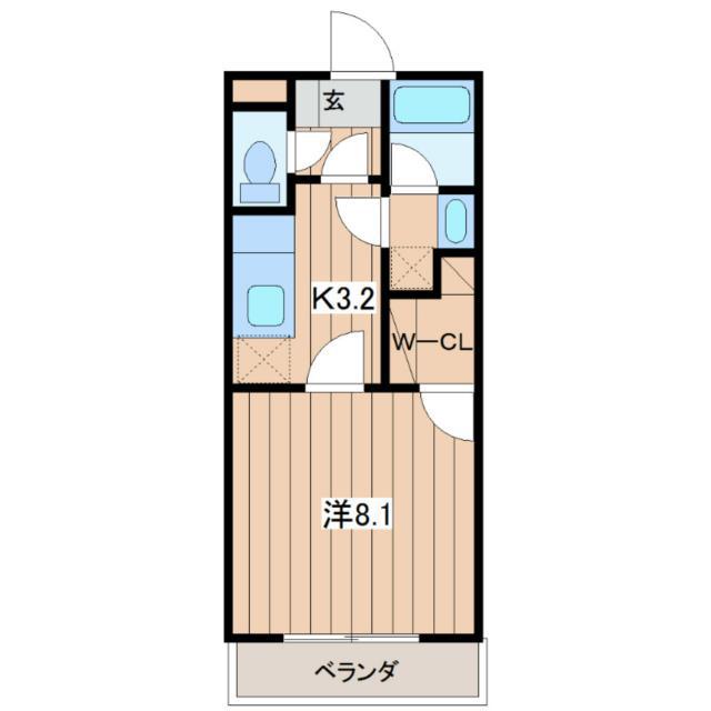 ヴァンクラージュ(1K/2階)の間取り写真