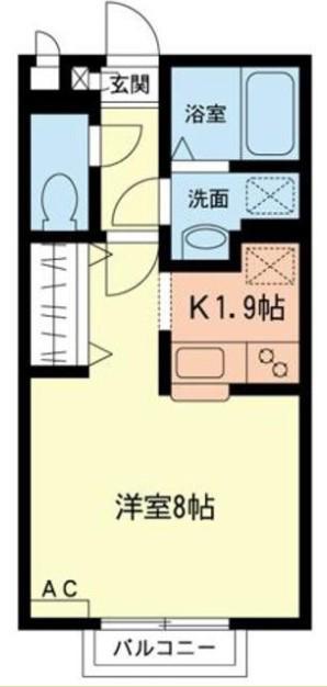 RUPIAHⅠ(1K/1階)の間取り写真