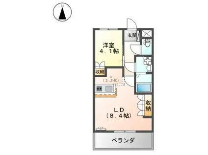 エルマルム(1LDK/2階)の間取り写真