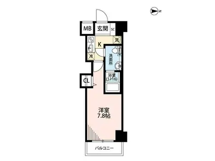 プレール・ドゥーク川崎大師(1K/5階)の間取り写真