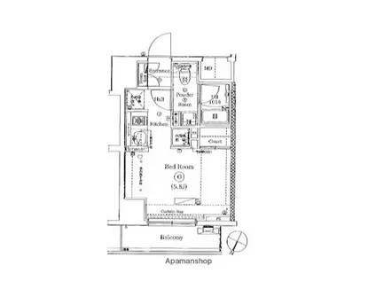SHOKEN RESIDENCE横浜伊勢佐木町(ワンルーム/6階)の間取り写真