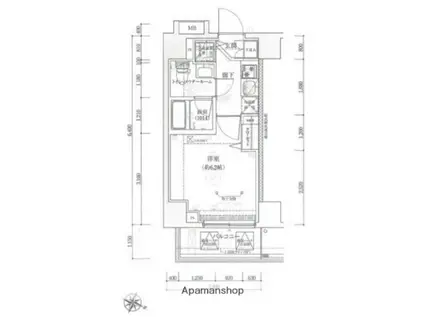 ベルシード横濱吉野町マキシヴ(1K/3階)の間取り写真