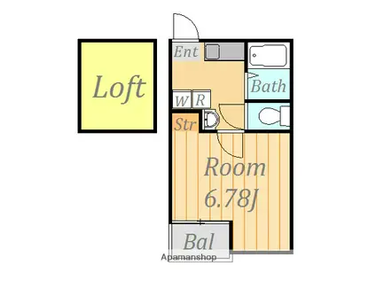 リッチモンド港南台(1K/3階)の間取り写真