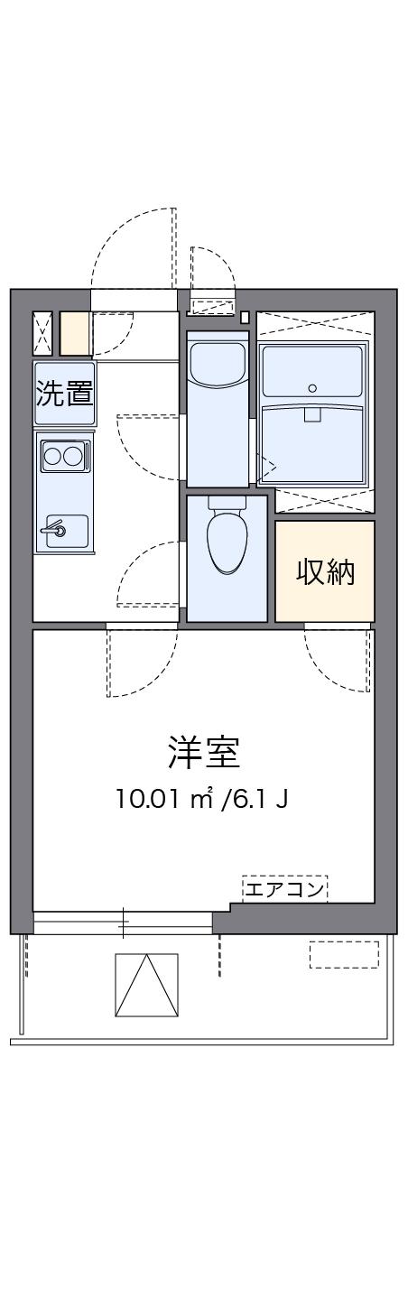 クレイノアレグリアスⅡ(1K/3階)の間取り写真