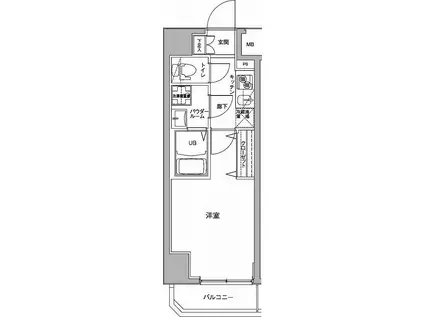ジェノヴィア川崎駅グリーンヴェール(1K/4階)の間取り写真