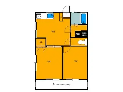 星川コーポ(2DK/2階)の間取り写真