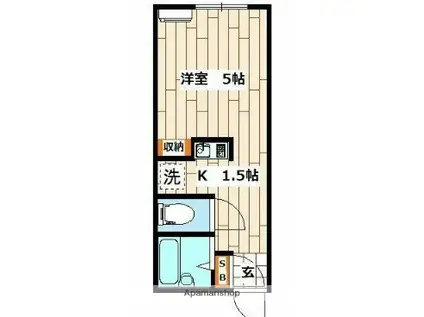 アルモ金沢文庫(ワンルーム/2階)の間取り写真