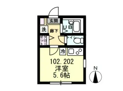 BEACH LAGOON杉田(ワンルーム/2階)の間取り写真