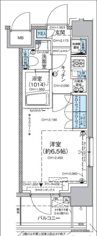 レジディア蒲田Ⅴ(1K/12階)の間取り写真