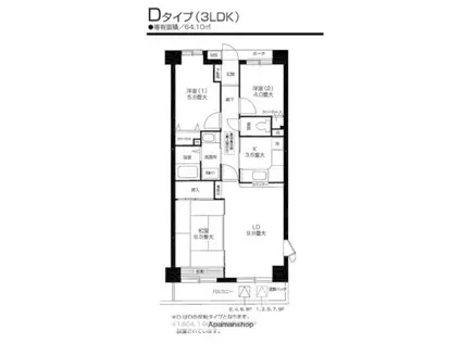 オクトス市ヶ尾(3LDK/4階)の間取り写真