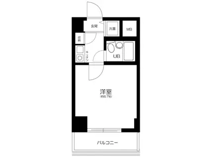 ストークプラザ武蔵小山(1K/6階)の間取り写真
