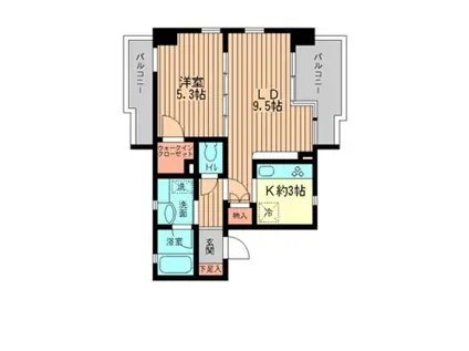 クラージュKAMAKURAYA(1LDK/3階)の間取り写真