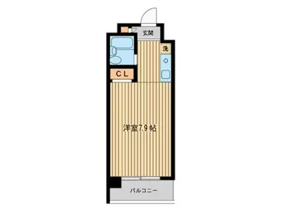 エルムノースヒル(ワンルーム/3階)の間取り写真