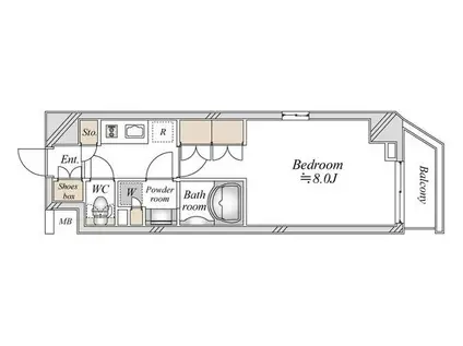 リテラス馬込(1K/7階)の間取り写真