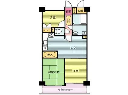 グランイーグル川崎駅前通(3LDK/4階)の間取り写真