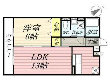 スカイハイツ(1LDK/1階)の間取り写真