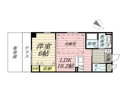 オリーヴ(1LDK/1階)の間取り写真