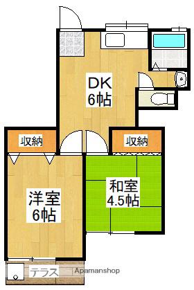 コーポ泉Ⅰ(2DK/1階)の間取り写真