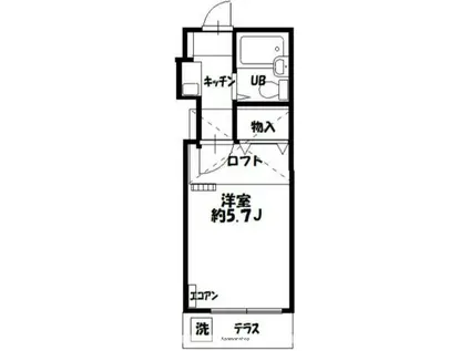 グランドエル藤が岡(1K/1階)の間取り写真