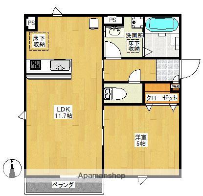 ジュネスⅢ(1LDK/1階)の間取り写真