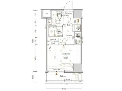 LOG横浜鶴見(1K/4階)の間取り写真