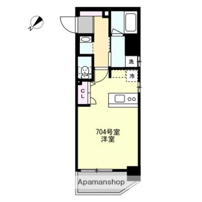 T&FKANNAIBLDG(ワンルーム/7階)の間取り写真