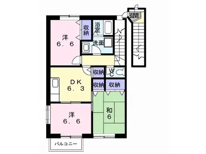 サニーヒルズ(3DK/2階)の間取り写真