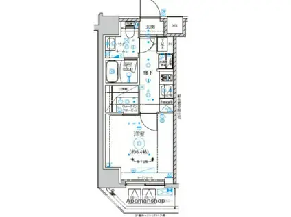 RELUXIA横濱吉野町Ⅲ(1K/3階)の間取り写真