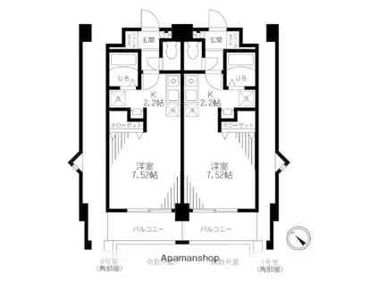 PRIMROSE・M壱番館(1K/1階)の間取り写真