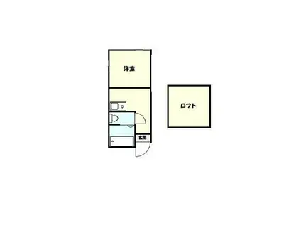 ユナイト白楽ペトロブラス(ワンルーム/2階)の間取り写真