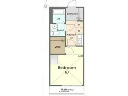 ココライフ羽沢横浜(1K/2階)の間取り写真