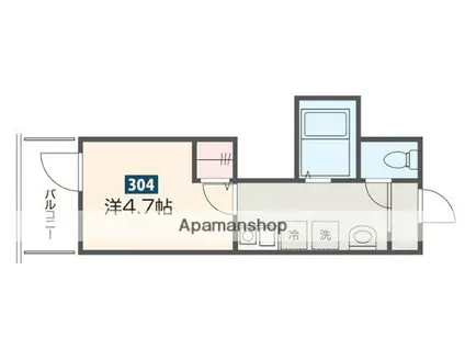 MELDIA相模大野(1K/3階)の間取り写真