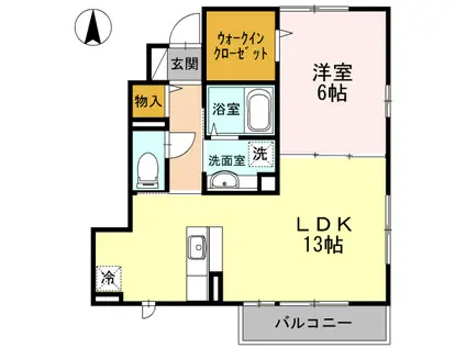 カーサポンティチェロ(1LDK/1階)の間取り写真